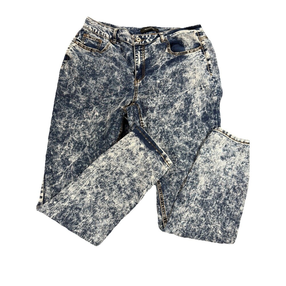 Ashley Stewart Acid Wash boho Denim Jeans Size 14